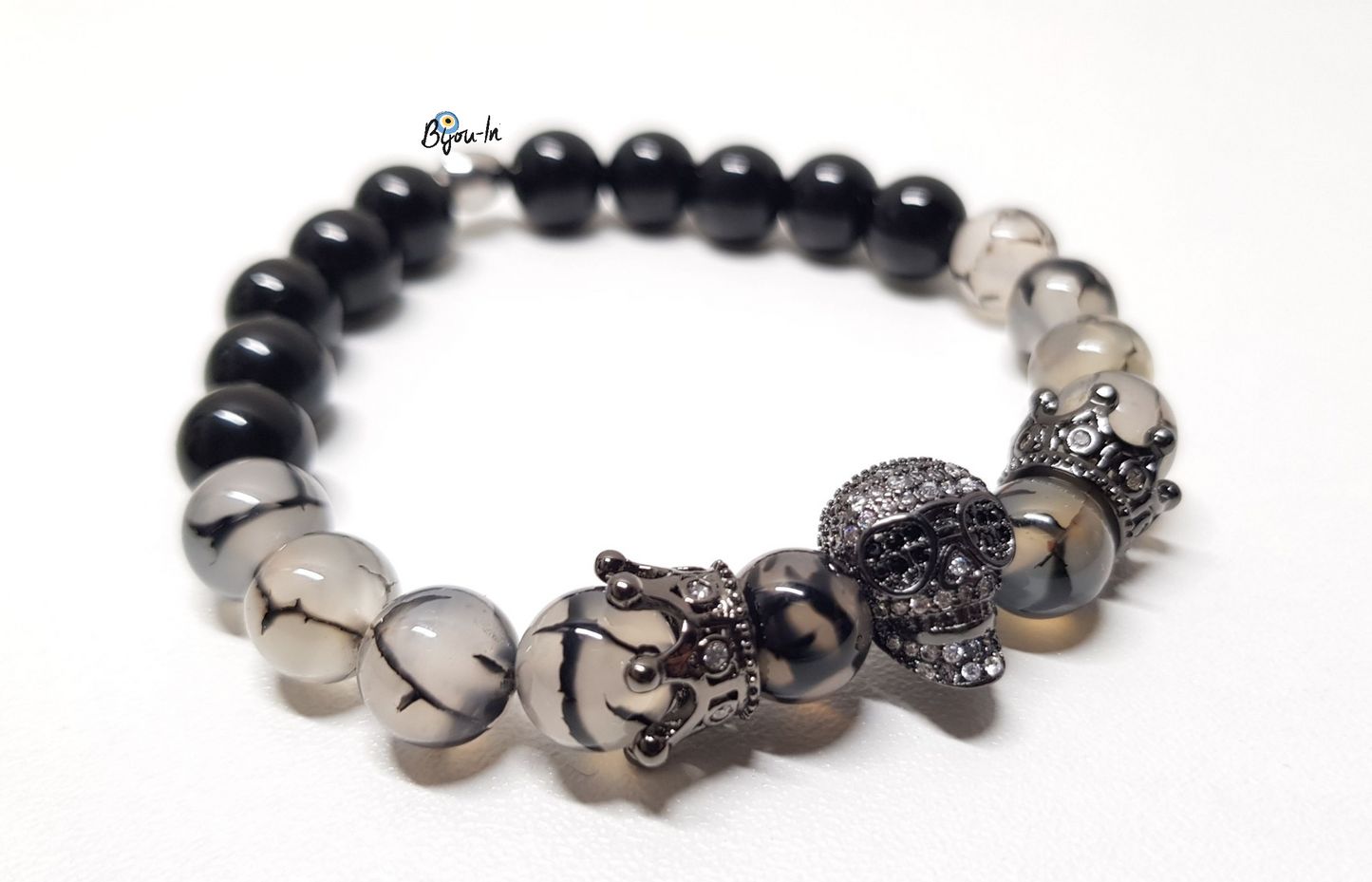 Black and Grey / Skull Armband