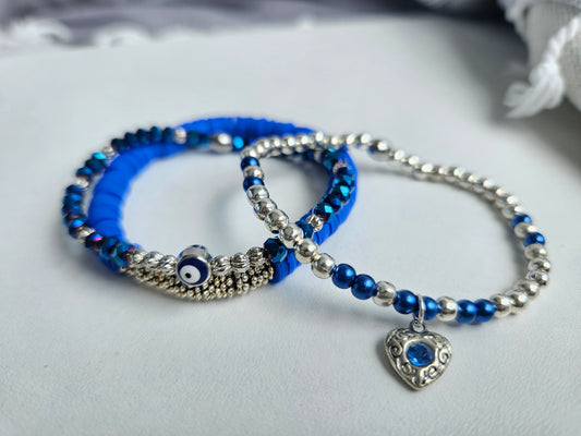 3-er Set Blue / Armkette