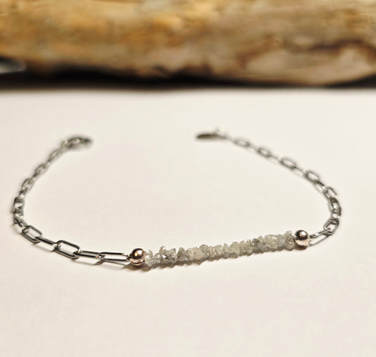 Arza / Rohdiamant Armkette Silber