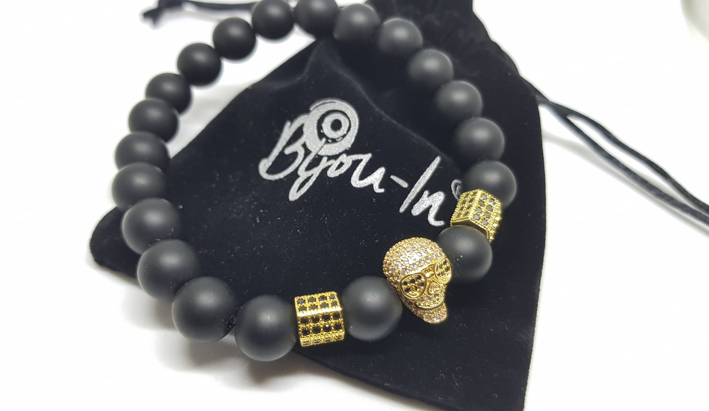 Johny / Onyx Armband Skull
