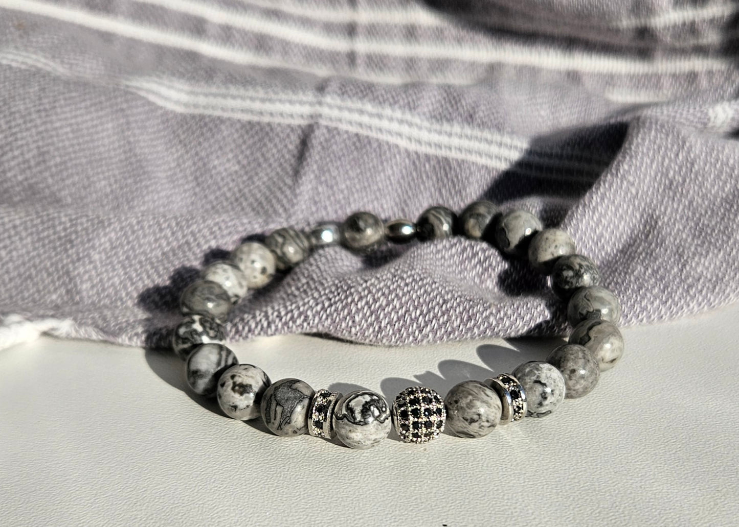 Grey Jaspis / Armkette