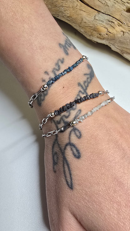 Arza / Rohdiamant Armkette Silber