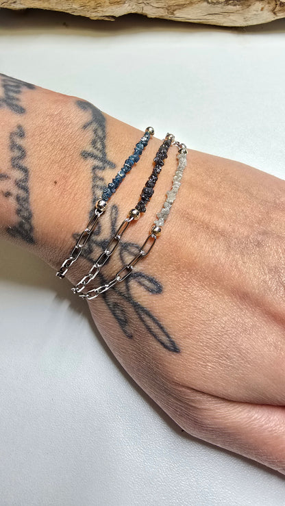 Arza / Rohdiamant Armkette Silber