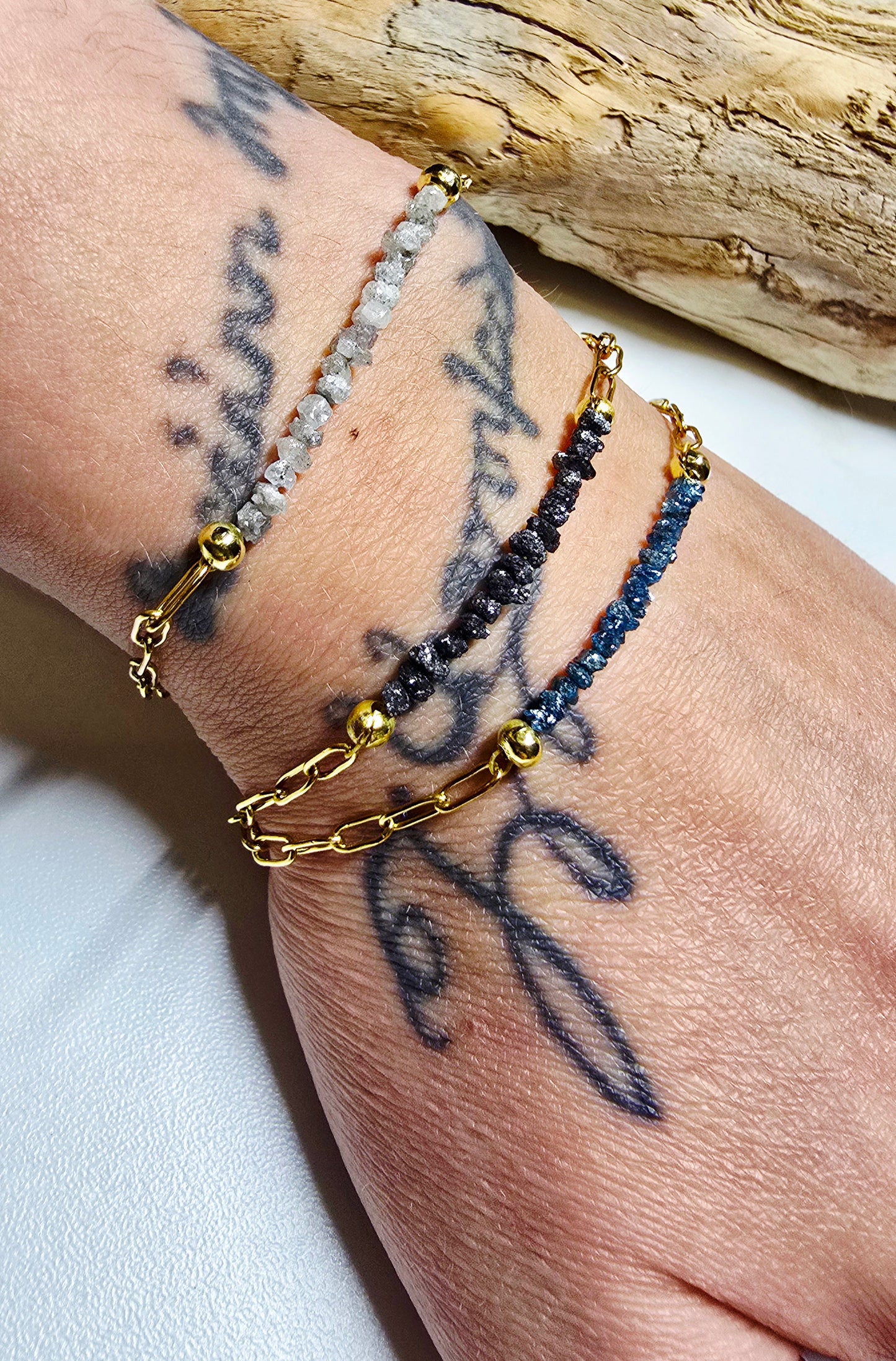 Arza / Rohdiamant Armkette Gold