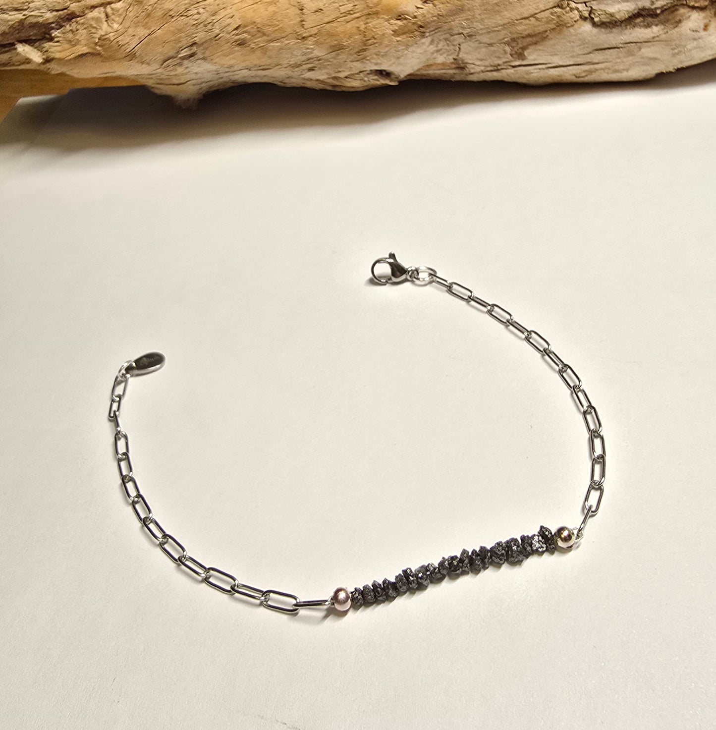 Arza / Rohdiamant Armkette Silber