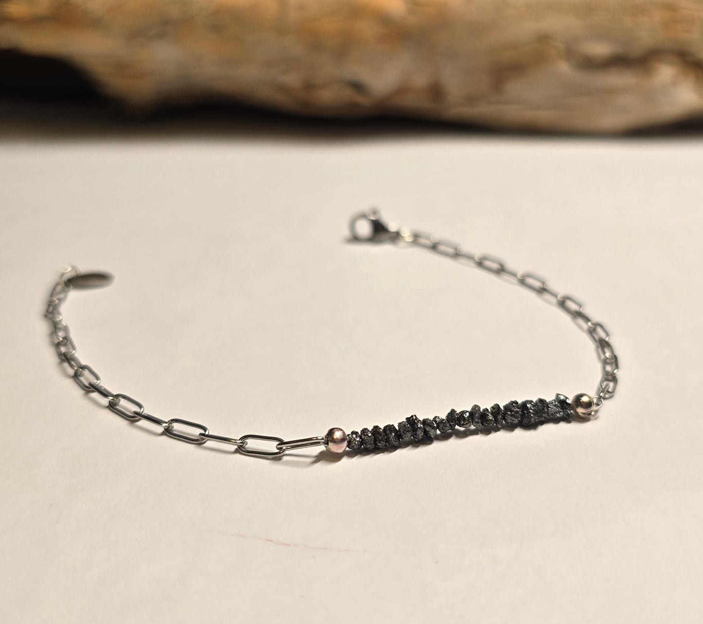 Arza / Rohdiamant Armkette Silber
