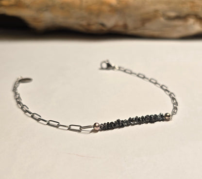 Arza / Rohdiamant Armkette Silber