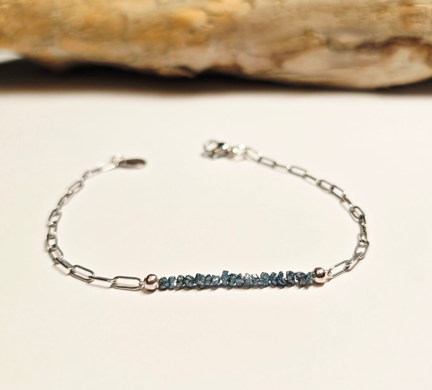 Arza / Rohdiamant Armkette Silber