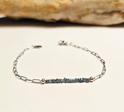 Arza / Rohdiamant Armkette Silber