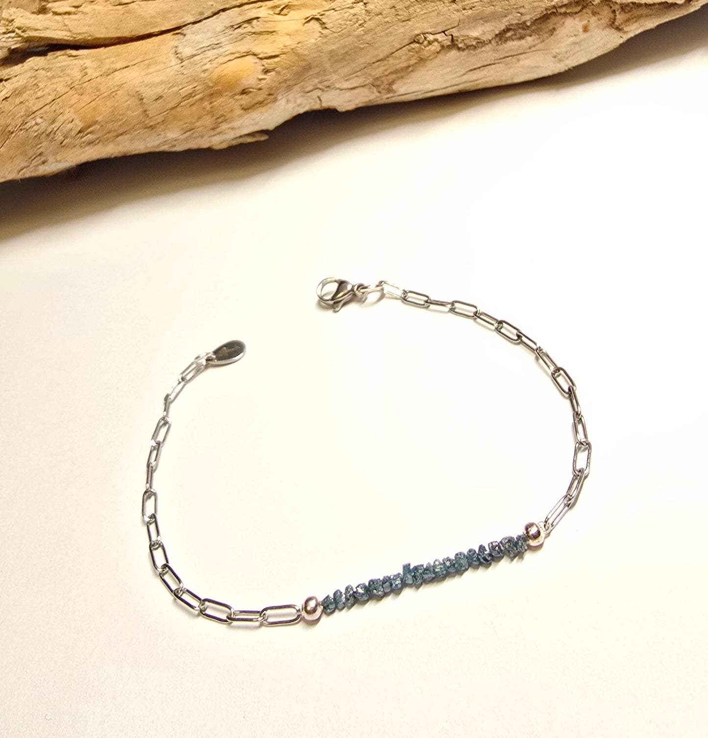 Arza / Rohdiamant Armkette Silber