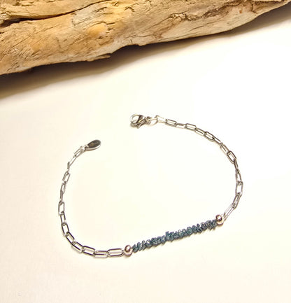 Arza / Rohdiamant Armkette Silber