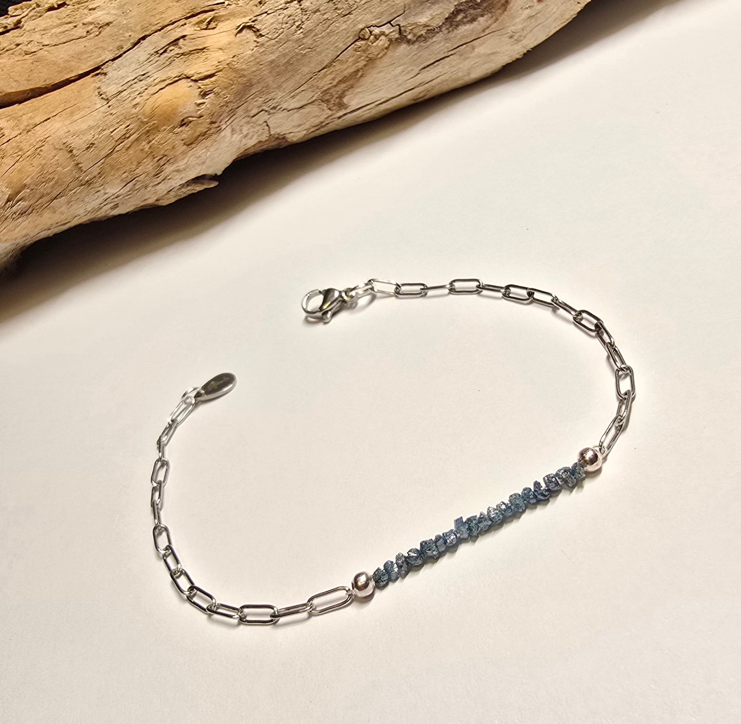 Arza / Rohdiamant Armkette Silber