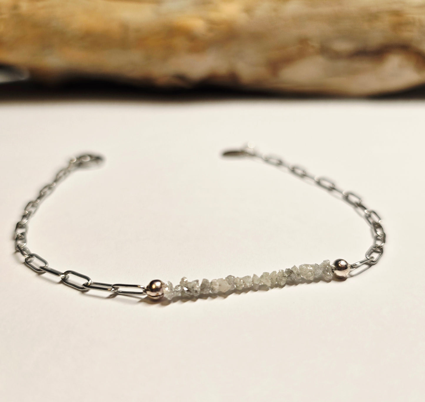 Arza / Rohdiamant Armkette Silber