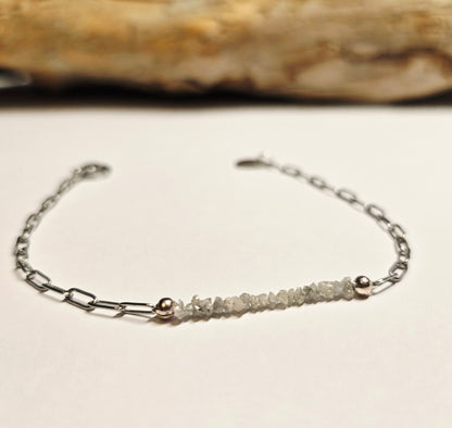 Arza / Rohdiamant Armkette Silber