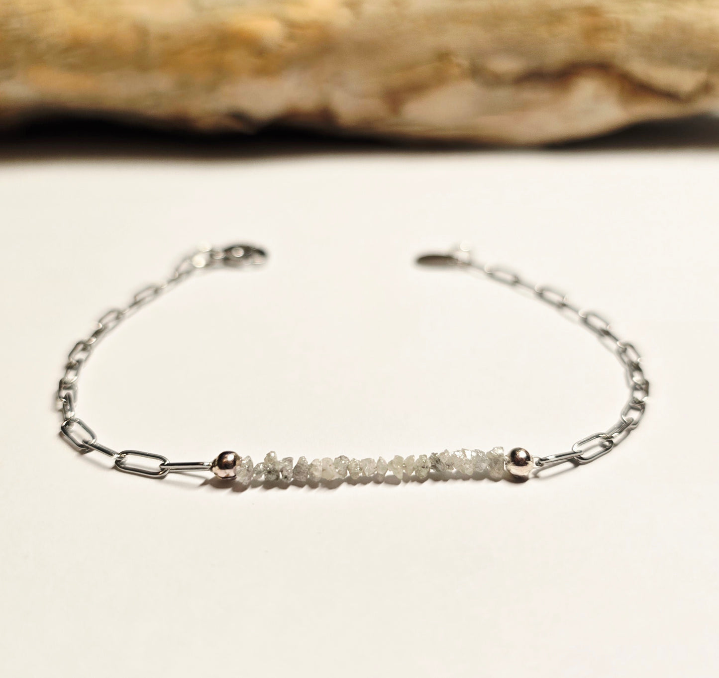 Arza / Rohdiamant Armkette Silber