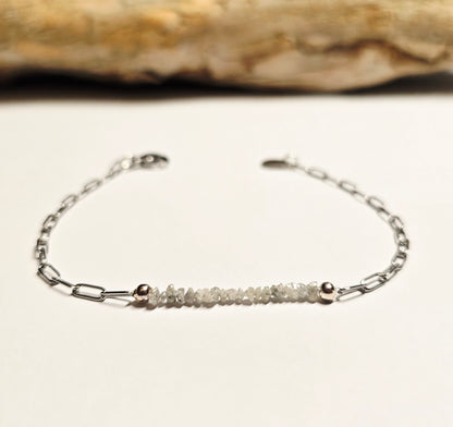 Arza / Rohdiamant Armkette Silber
