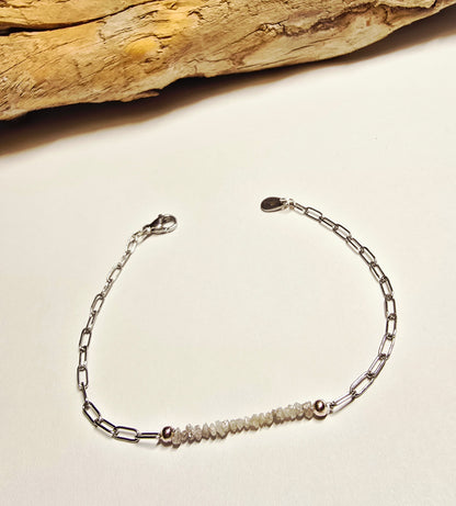 Arza / Rohdiamant Armkette Silber