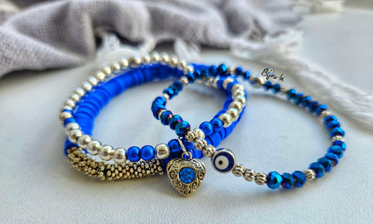 3-er Set Blue / Armkette