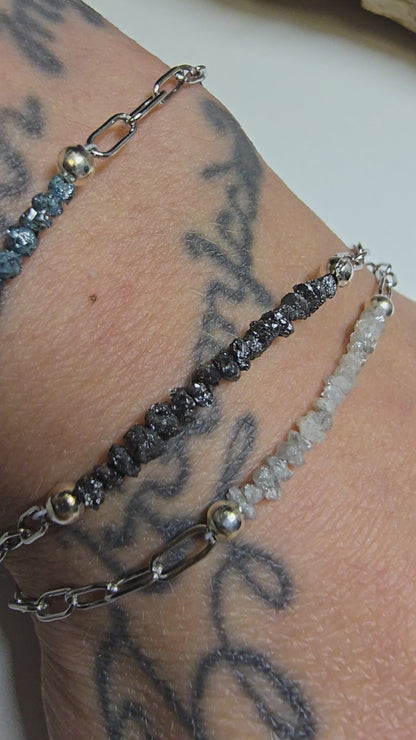 Arza / Rohdiamant Armkette Silber
